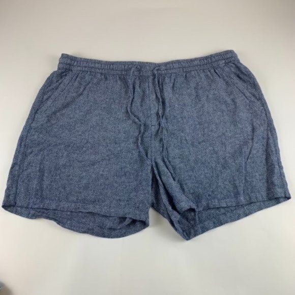Old Navy Pants - Old Navy Shorts Blue Linen Blend Pull On XXL